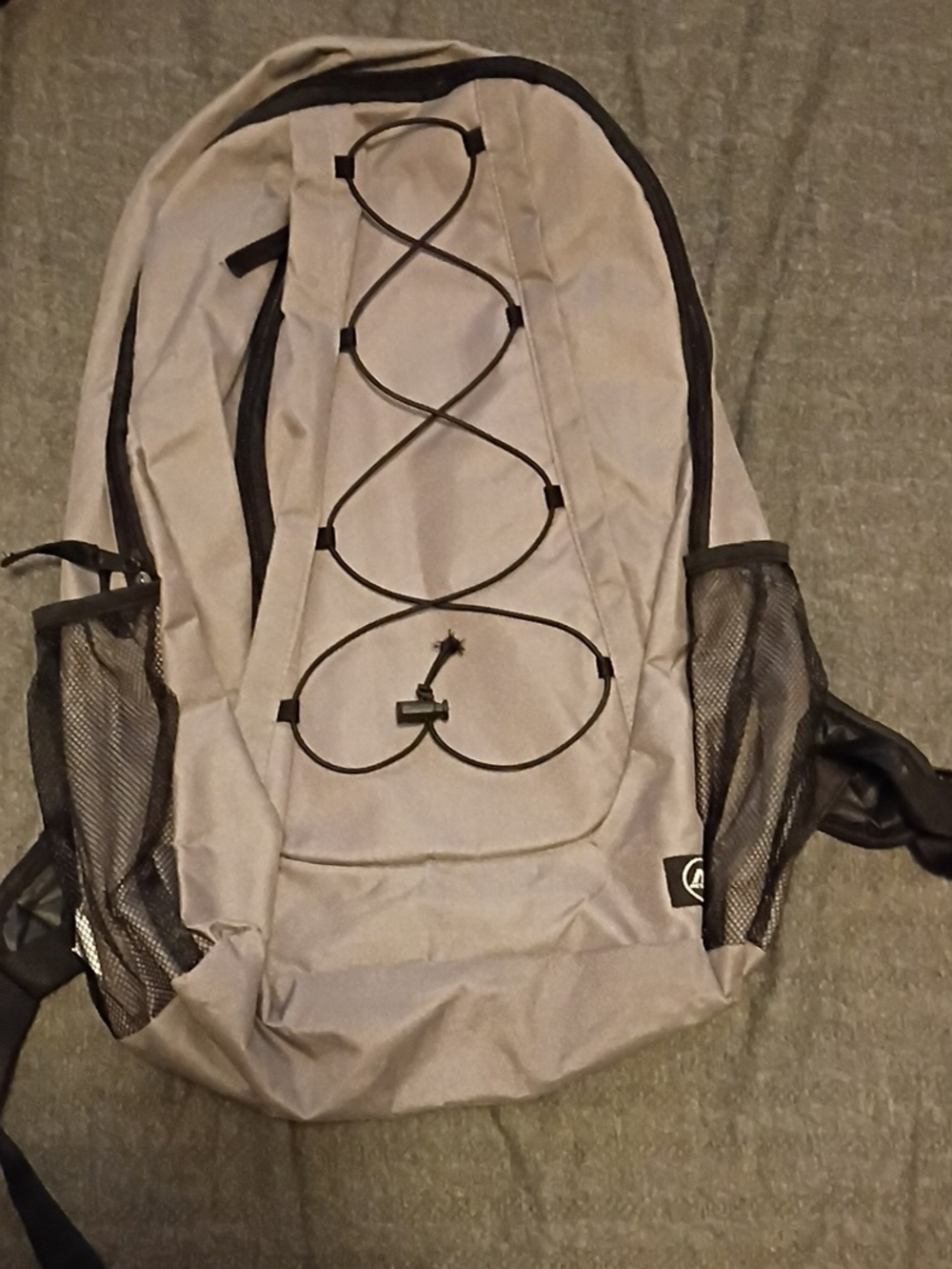 Men’s Gray Everyday Backpack with Front Bungee Cord